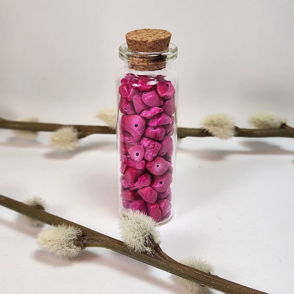 Gemstone Chip Wishing Bottle, Spells, Decor, Wicca, Boho, Spiritual